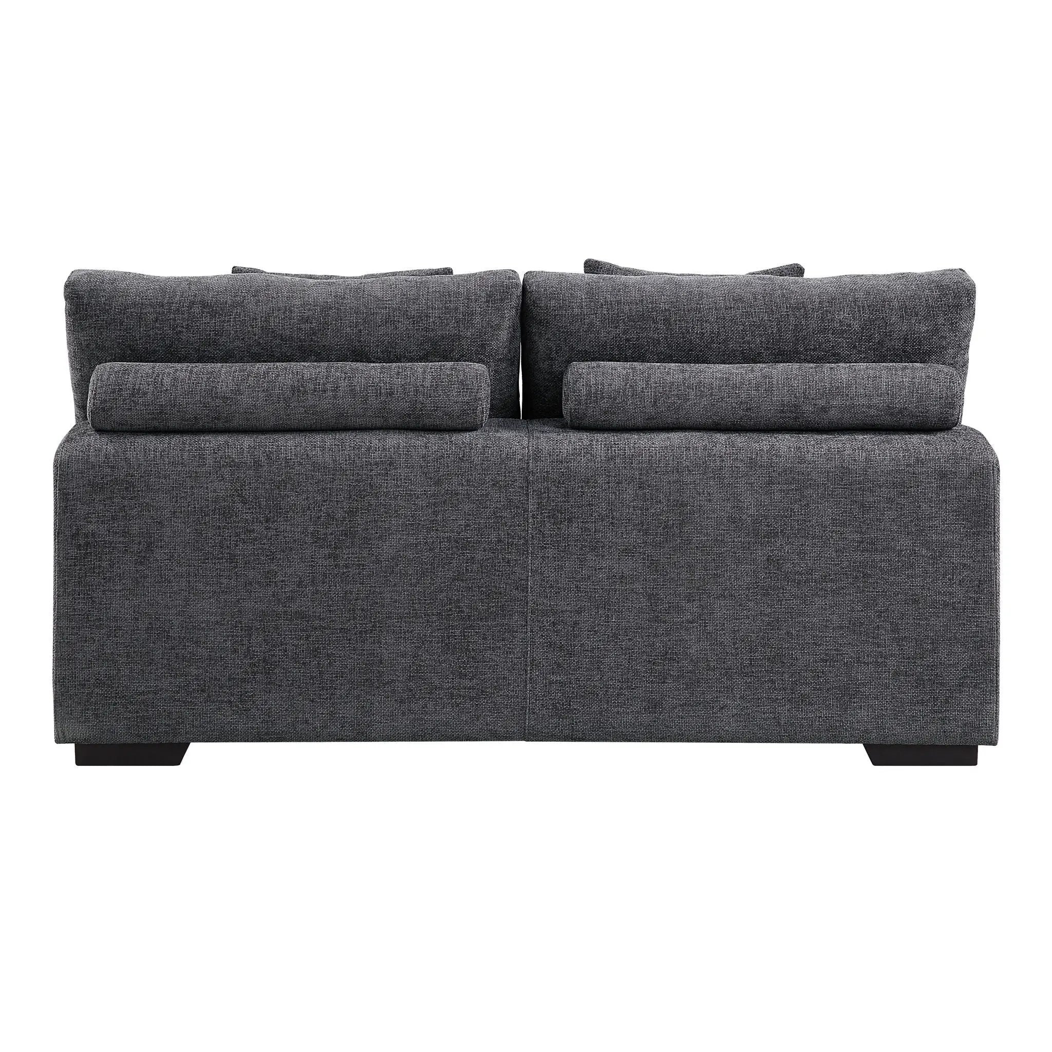 Chosen - Sectional Sofa With Toss Pillows With 2 Chaises With Ottoman - Gray by HouseOfZazla