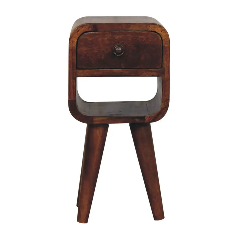 Mini California Curved Nightstand Wth Lower Slot by Unique Piece Furniture