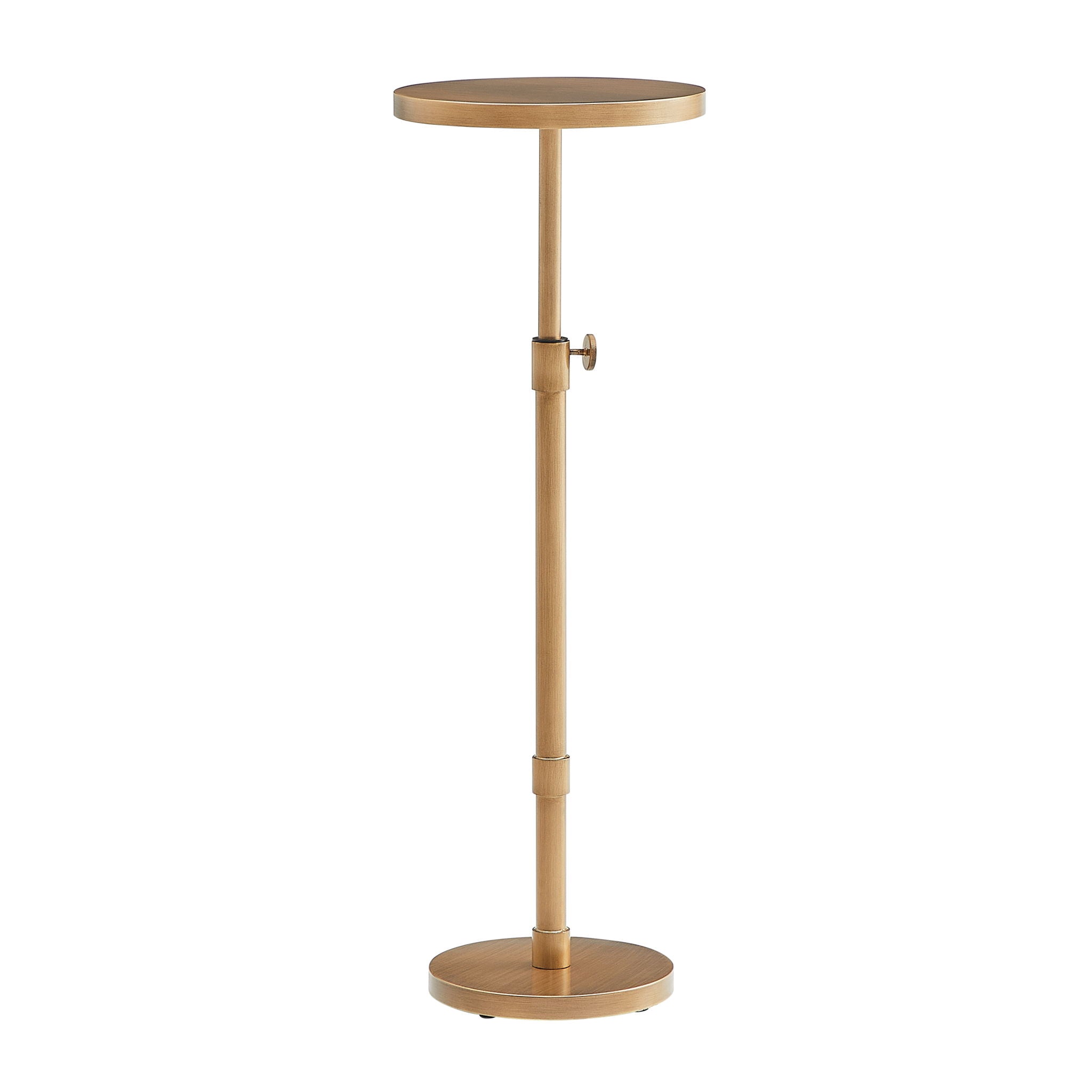 Morven - Adjustable Height Accent Table With Round Top - Antique Brass by HouseOfZazla
