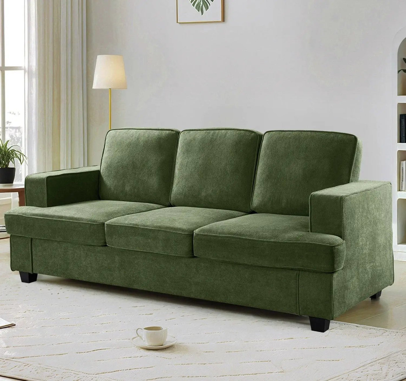 Modern Sofa, Comfortable 3 Seater Couch With Deep Seating, Loose Back Cushions, Wide Arms by Unique Piece Furniture