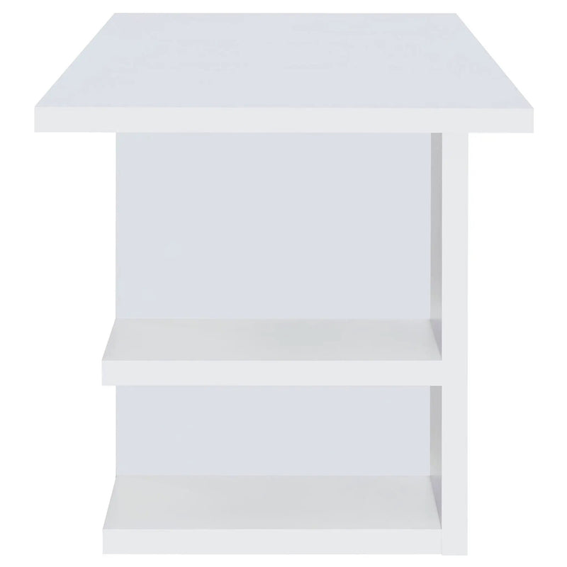 Alice 71-inch 4-shelf Engineered Wood Writing Desk White by Unique Piece Furniture