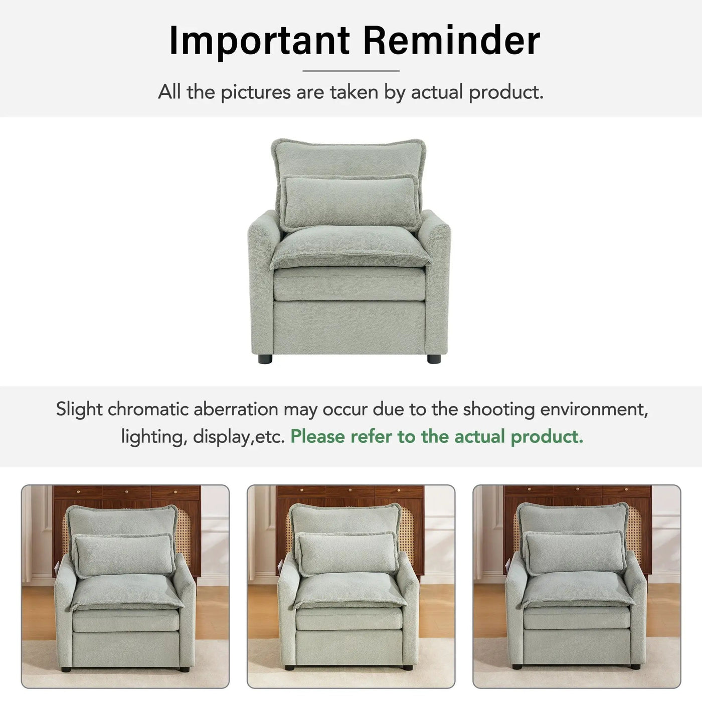 Modern Single Seat Accent Chair With Side Storage Pockets by HouseOfZazla