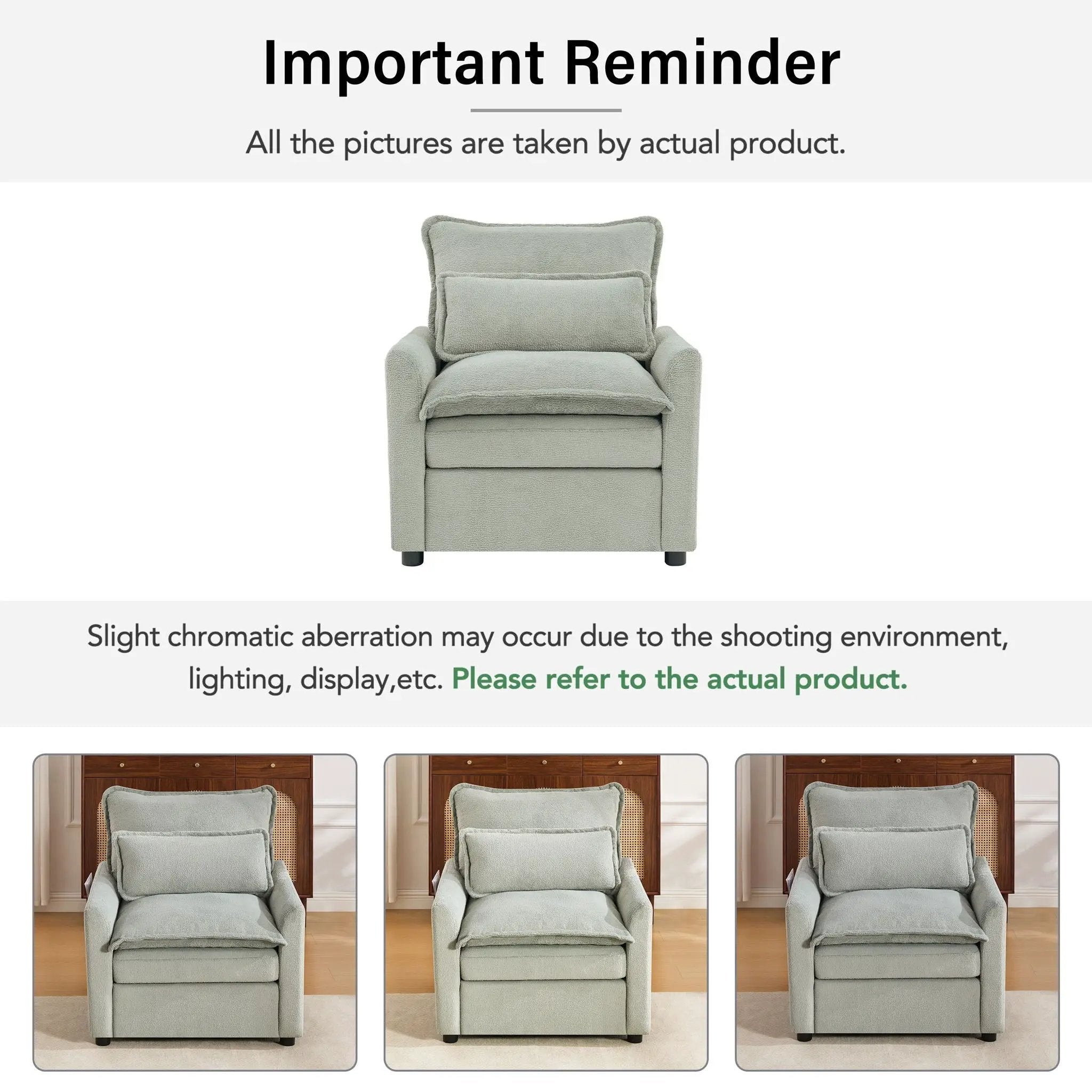Modern Single Seat Accent Chair With Side Storage Pockets by HouseOfZazla