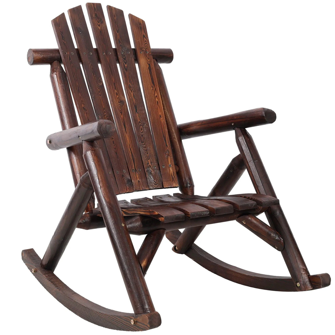 Durable Wooden Porch Rocker, Fir Log Rocking Chair by Unique Piece Furniture