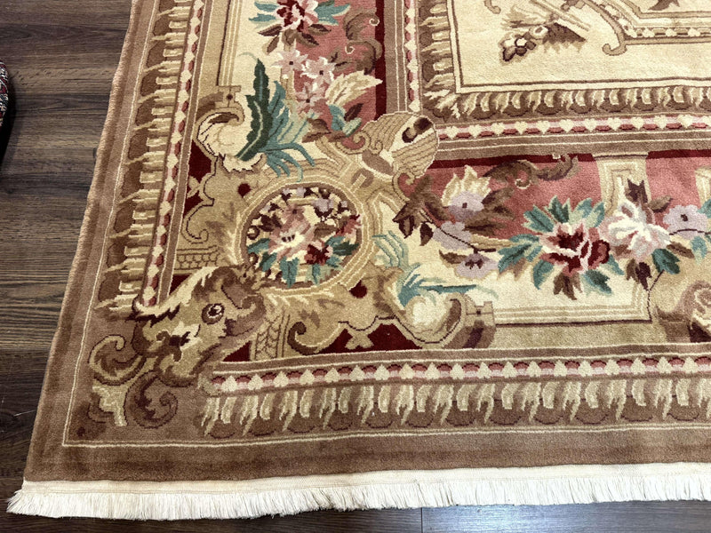 Palace Size Aubusson Rug 12x18, Extra Large, French European Carpet, Soft Wool Pile, Elegant by Jewel Rugs