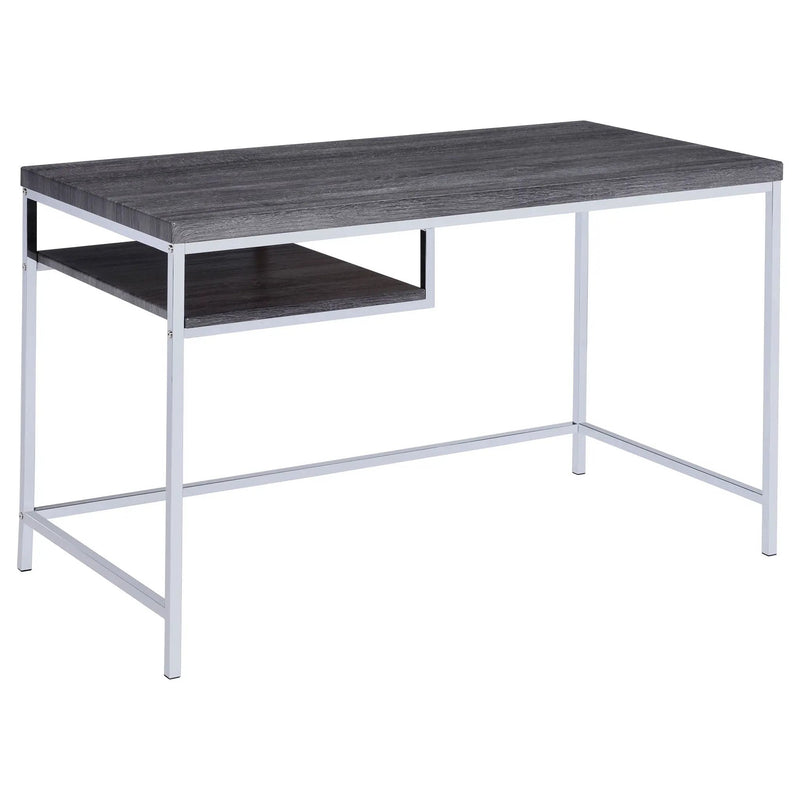 Rectangular Writing Desk, Compact Size For Home Office - Gray by HouseOfZazla