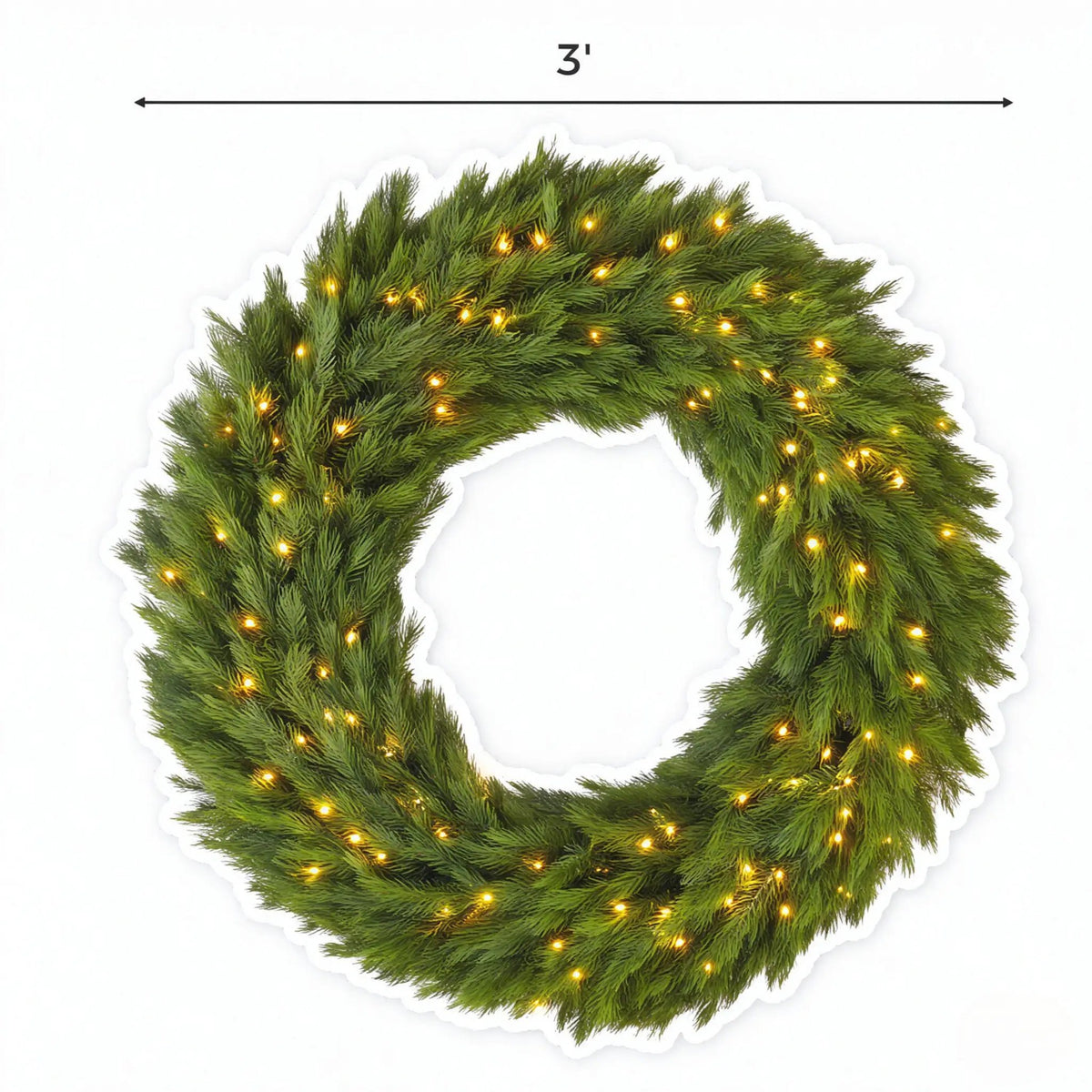 36 in Pre-Lit Norwegian Spruce Christmas Wreath, photo 6 of 9