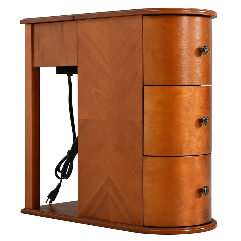 Modern End Table with Hidden Cup Holder Drawer by HouseOfZazla
