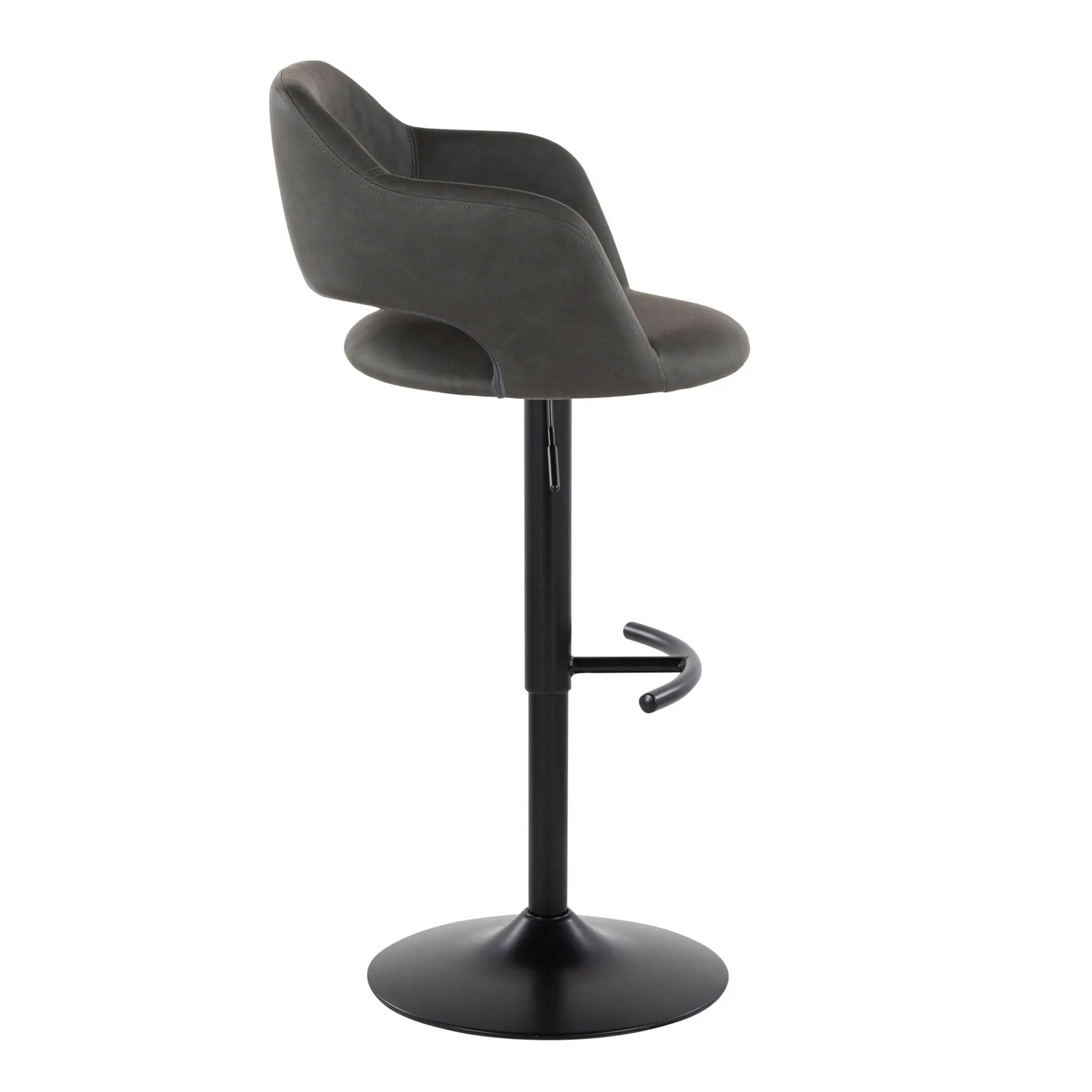 Margarite - Contemporary Adjustable Barstool With Swivel With Rounded T Footrest (Set of 2) by Unique Piece Furniture