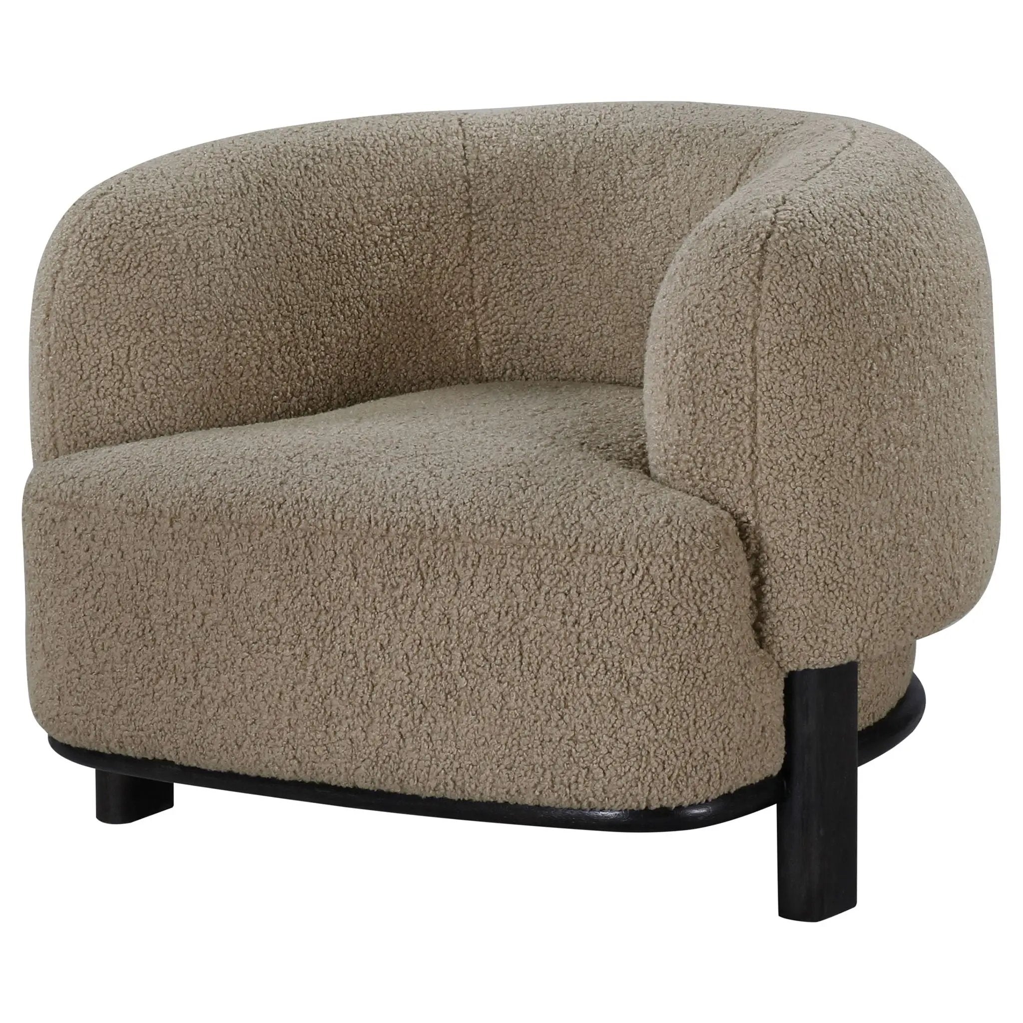 Lawler Upholstered Barrel Back Accent Chair Brown and Black by Unique Piece Furniture