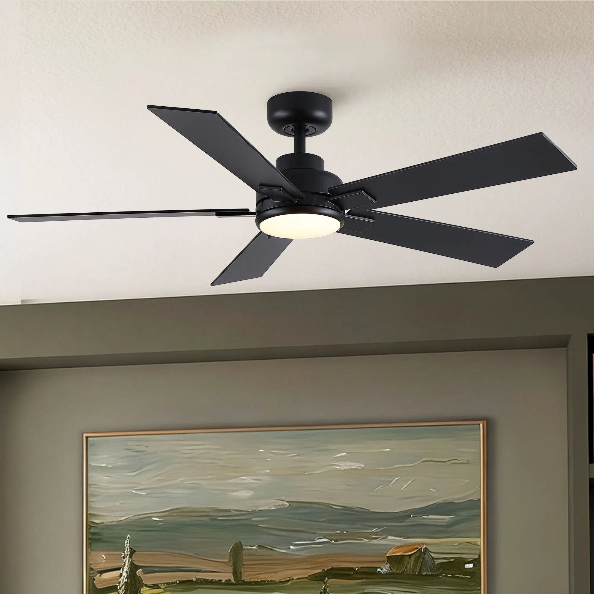Reversible Motor Integrated LED Dimmable Ceiling Fan With Light by Unique Piece Furniture