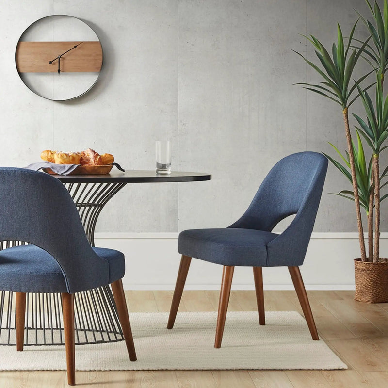 Dining Side Chair Upholstered Textured (Set of 2) - Navy by Unique Piece Furniture