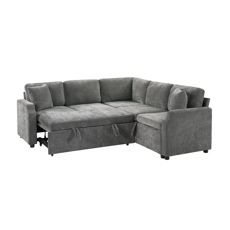 Modern L Shaped Sectional Sofa Bed With Hidden Storage Upholstery