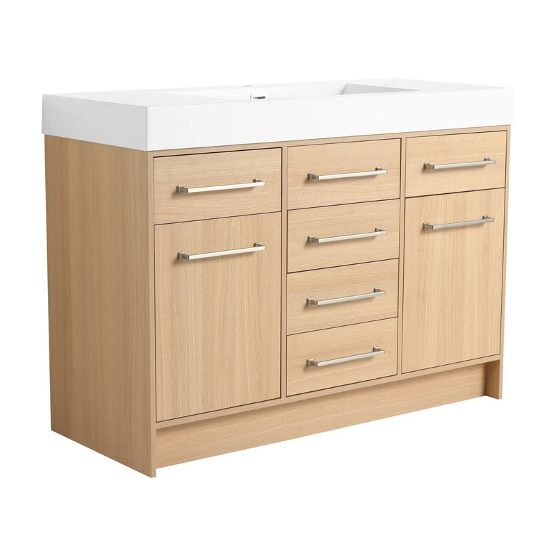 Freestanding Bathroom Vanity With Resin Sink, Soft-Closing Doors And Drawers by Unique Piece Furniture