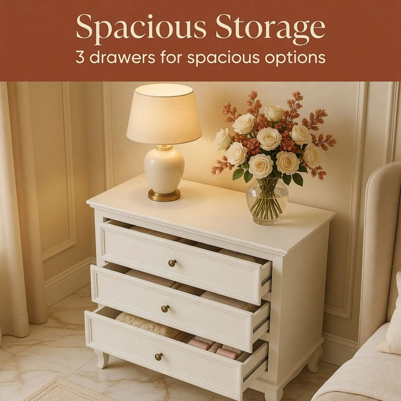 3 Drawer Dresser - White by HouseOfZazla