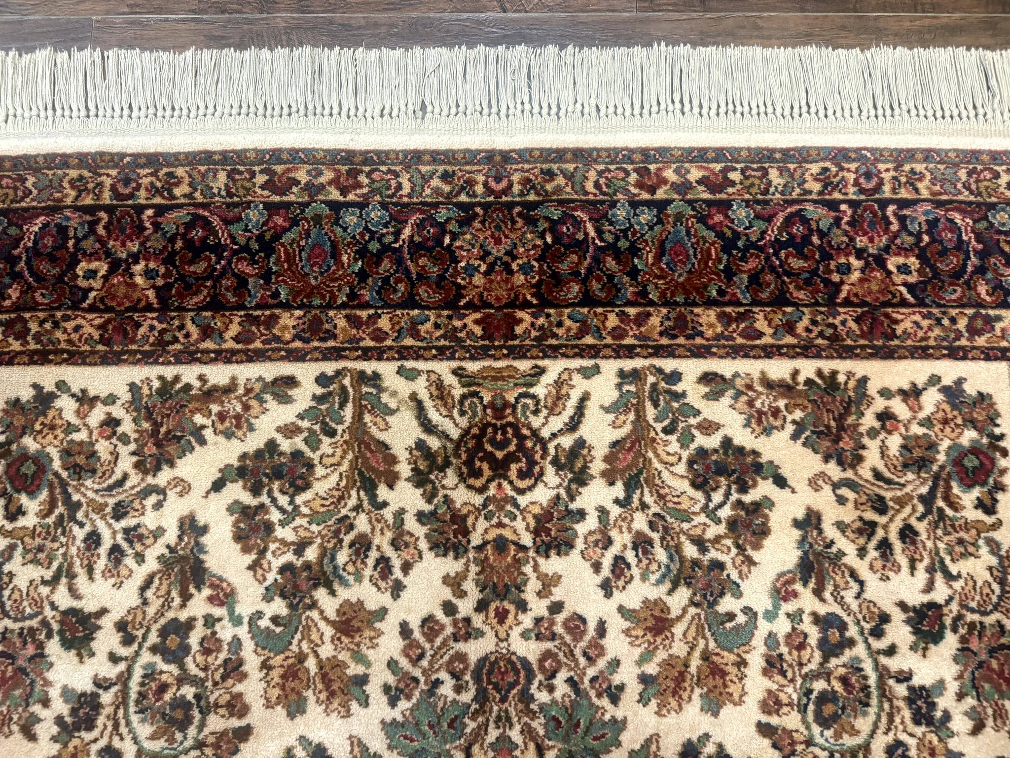Karastan Rug 5.9 x 9, Ivory Sarouk #760, Wool Pile, Original 700 Series, Vintage by Jewel Rugs