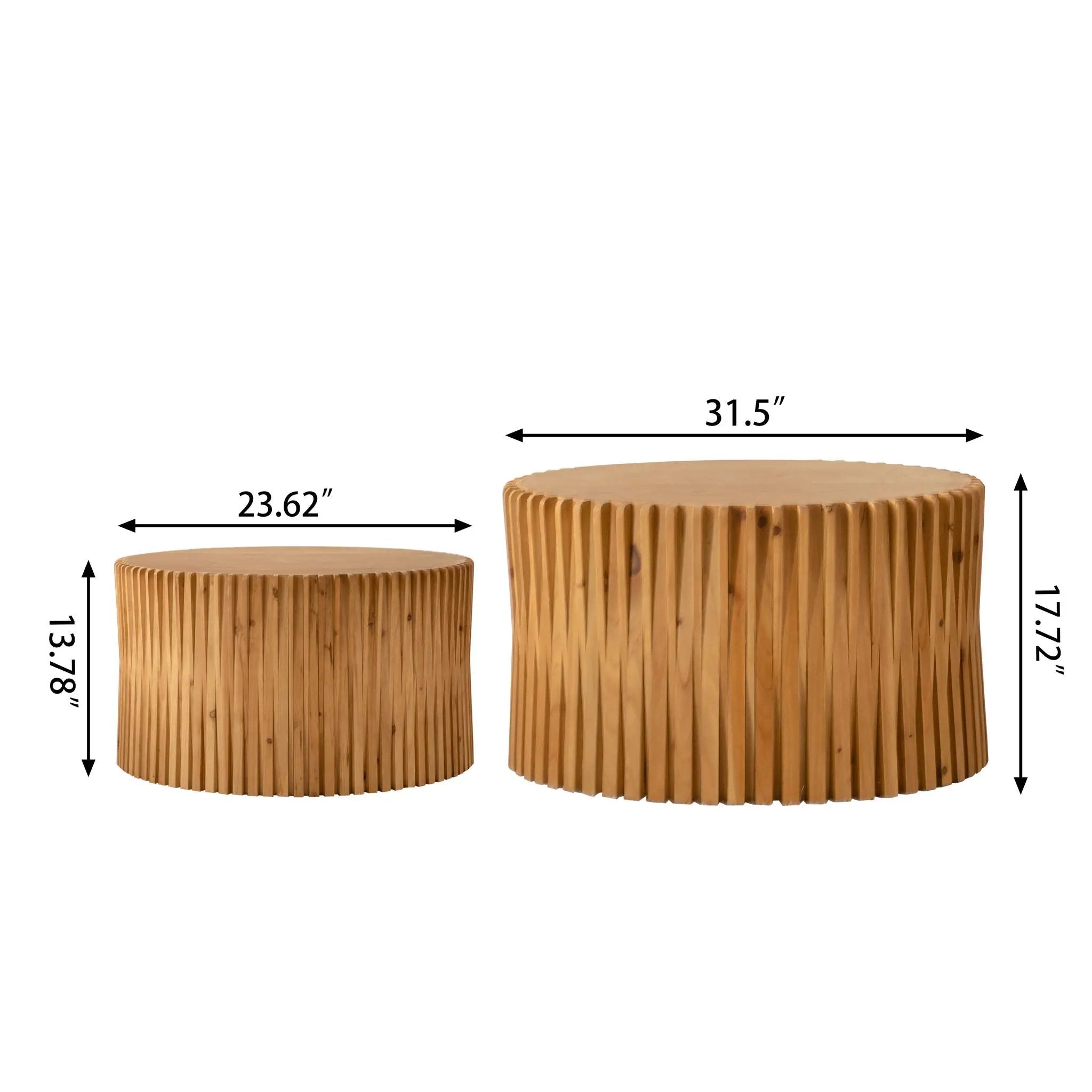 Cylindrical Coffee Table With Vertical Texture Relief by HouseOfZazla