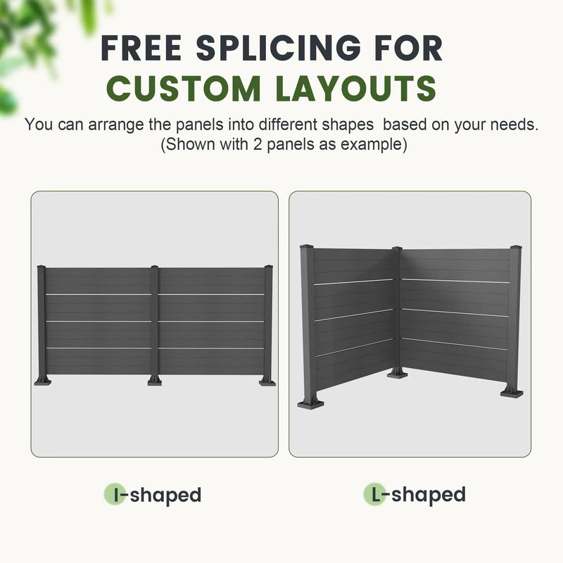 50" W x 49" H Outdoor Privacy Screen, Air Conditioner Fence, All-Weather Vinyl Privacy Fence Screens with Aluminum by HouseOfZazla