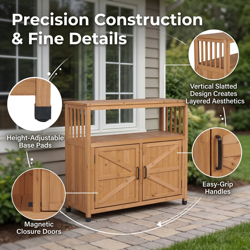 Wooden Patio Bar Table Set with Storage by HouseOfZazla