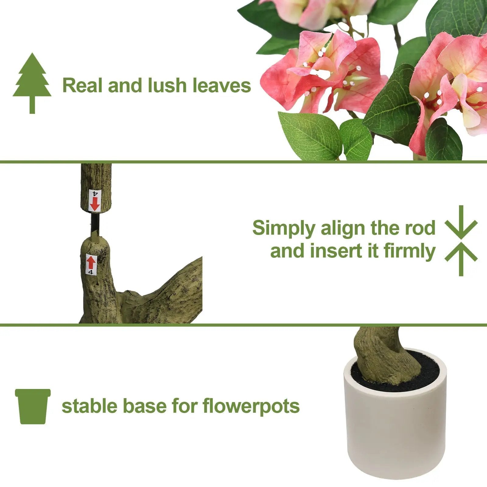 7FT Artificial Bougainvillea Tree with Realistic by HouseOfZazla