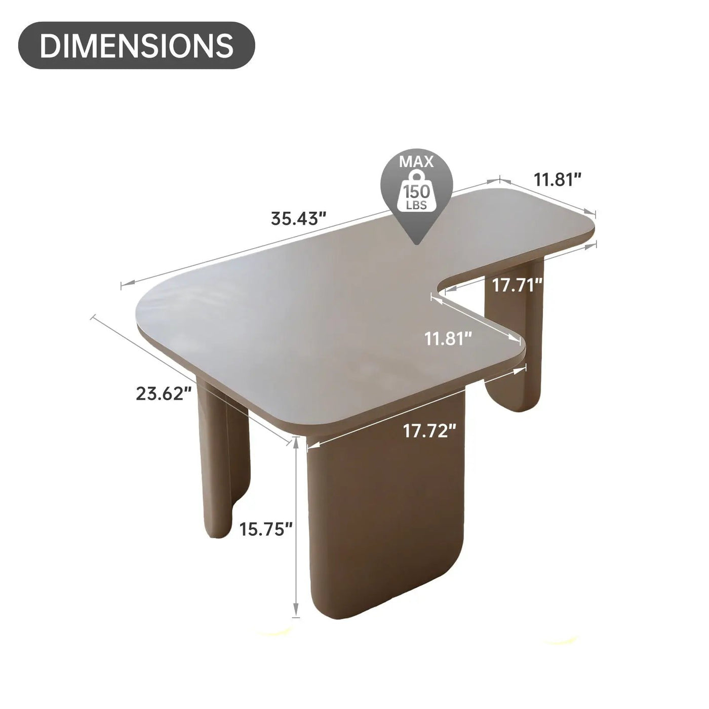 L-Shape Coffee Table For Living Room by HouseOfZazla
