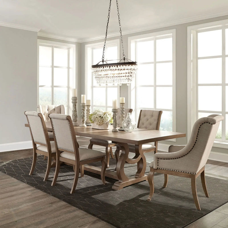 Brockway 7-piece Extension Leaf Dining Set Barley Brown by Unique Piece Furniture
