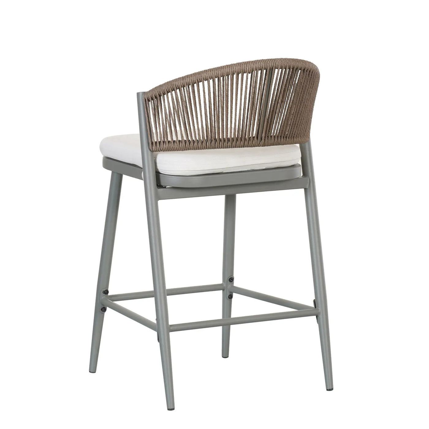 Outdoor 26" Counter Height Metal Frame Counter Stools With Scallop Shaped Backrest & Water Resistant Cushions by HouseOfZazla