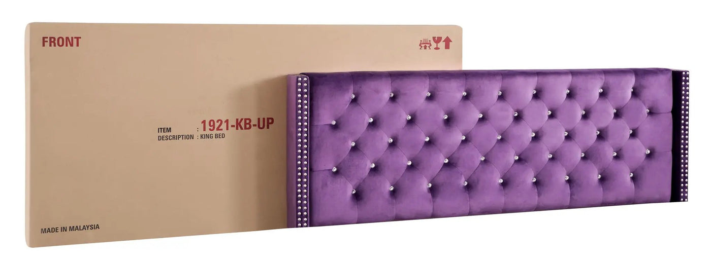 Upholstered Nailhead Trim Chic Bed by HouseOfZazla
