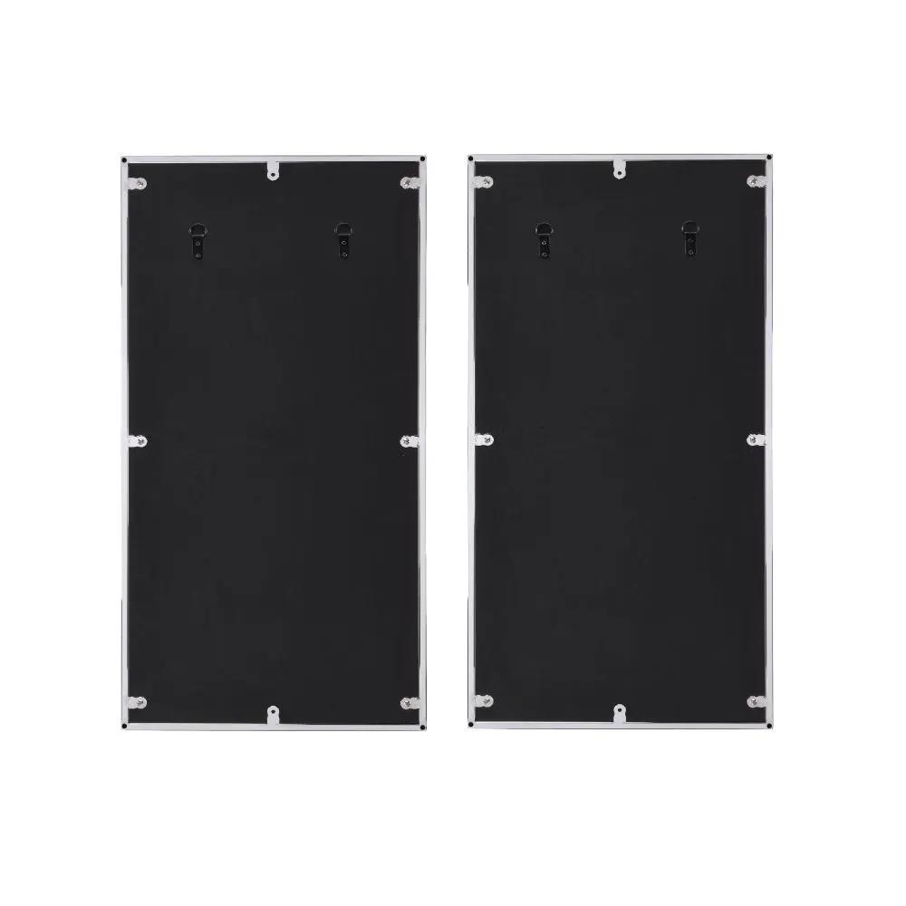 Chafik - Accent Mirror (Set of 2) - Mirrored, Natural Oak & Chrome by Unique Piece Furniture