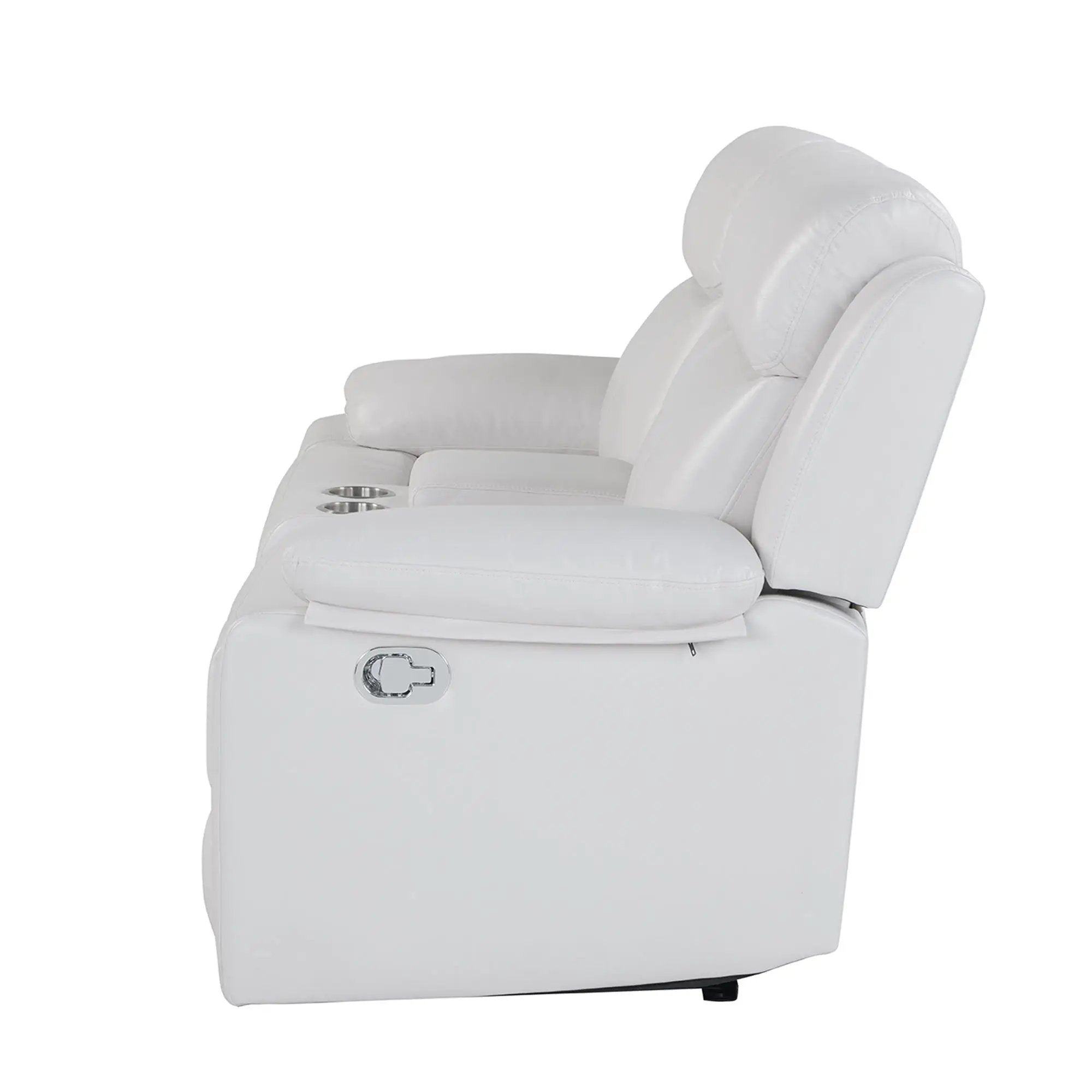 Blanche - Console Reclining Loveseat With LED Lights And Speakers by HouseOfZazla