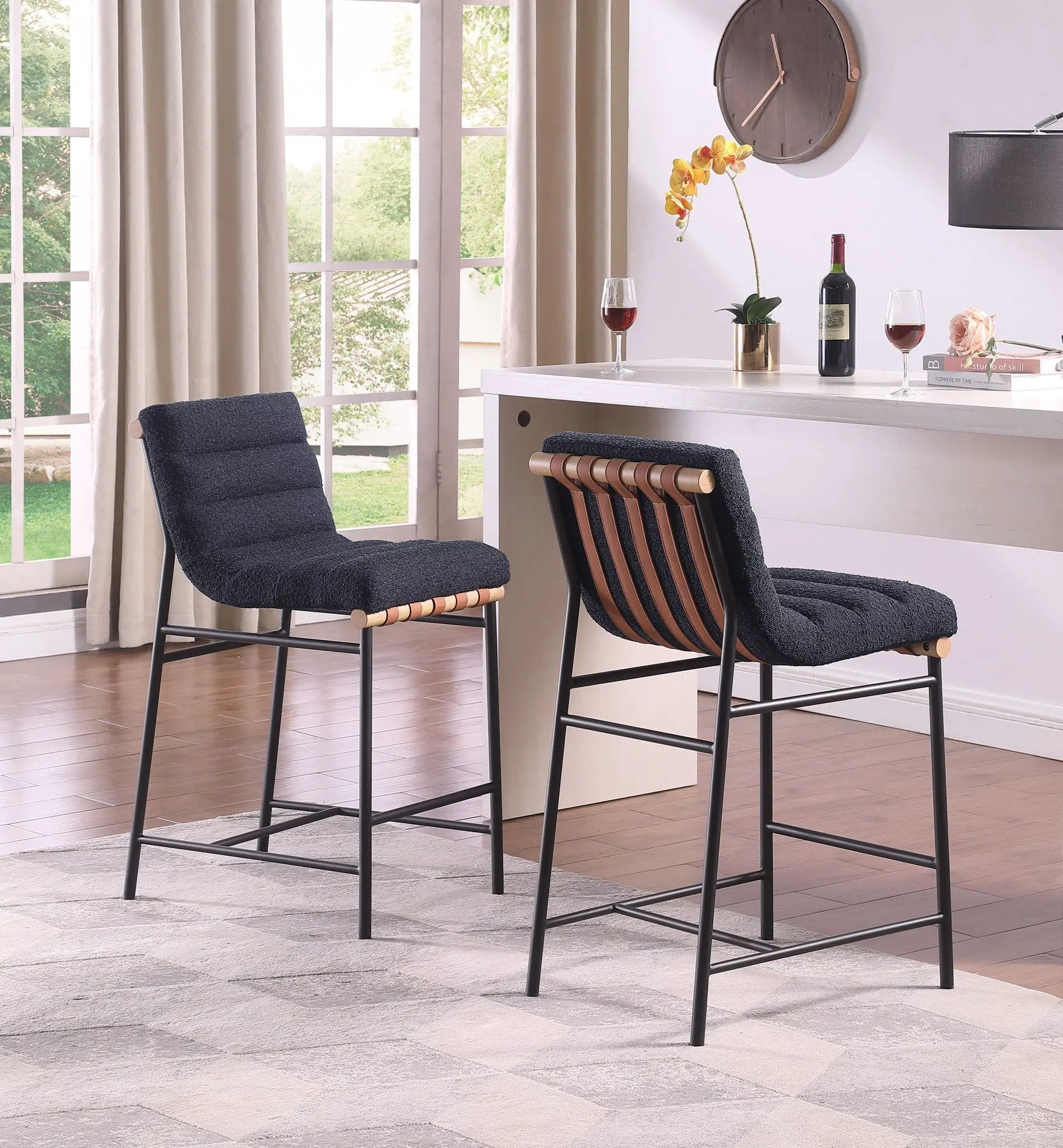 Lahni - 17" Boucle Fabric Counter Height Chair by Unique Piece Furniture