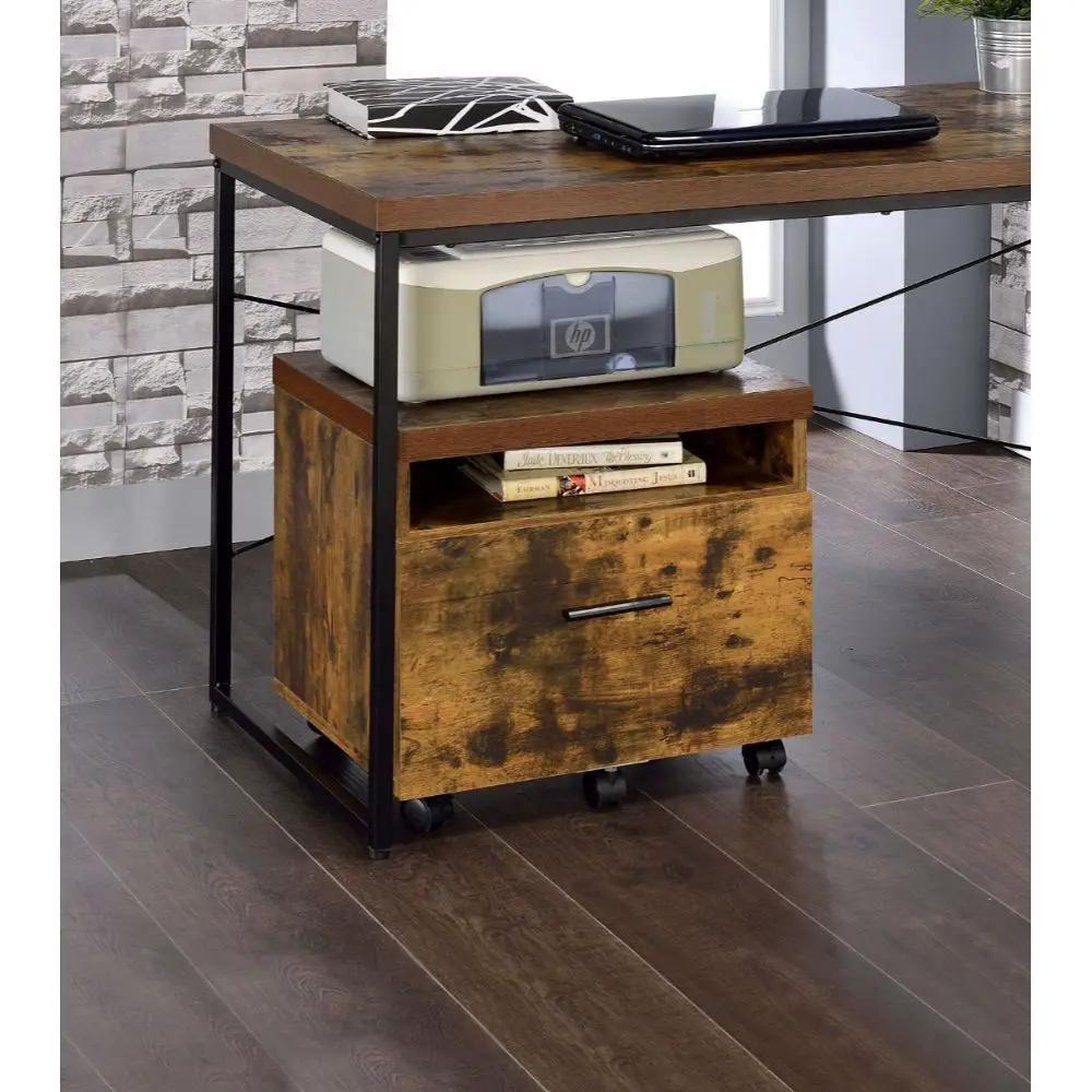Bob - File Cabinet - Weathered Oak & Black by Unique Piece Furniture