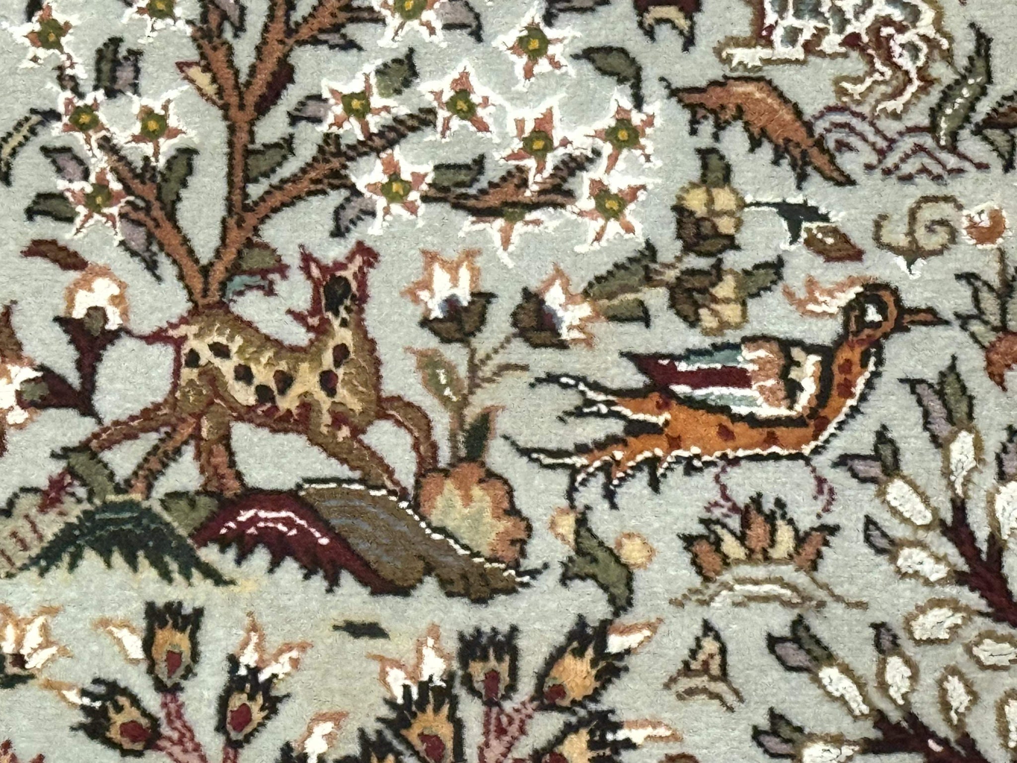 Wonderful Persian Tabriz Rug 3x5, Tree of Life, Animal Pictorials, Birds, Wool & Silk Highlights, Fine 330 KPSI by Jewel Rugs