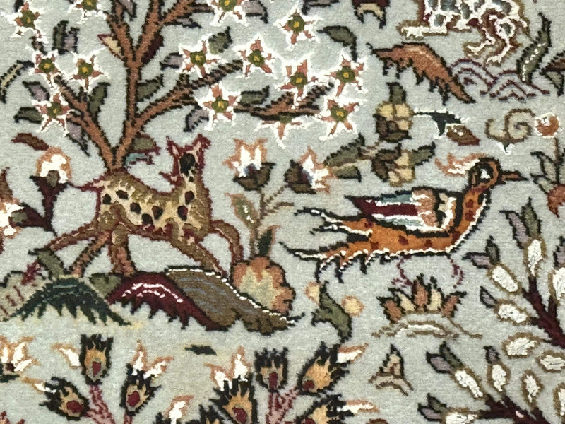 Wonderful Persian Tabriz Rug 3x5, Tree of Life, Animal Pictorials, Birds, Wool & Silk Highlights, Fine 330 KPSI by Jewel Rugs