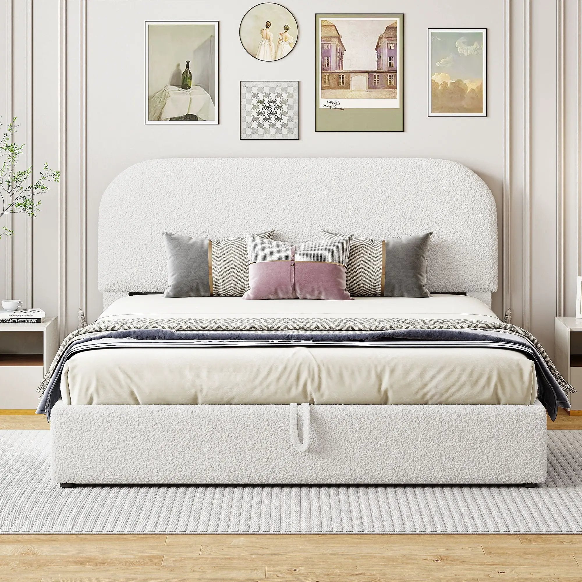 Upholstered Platform Bed With Hydraulic Storage System by Unique Piece Furniture