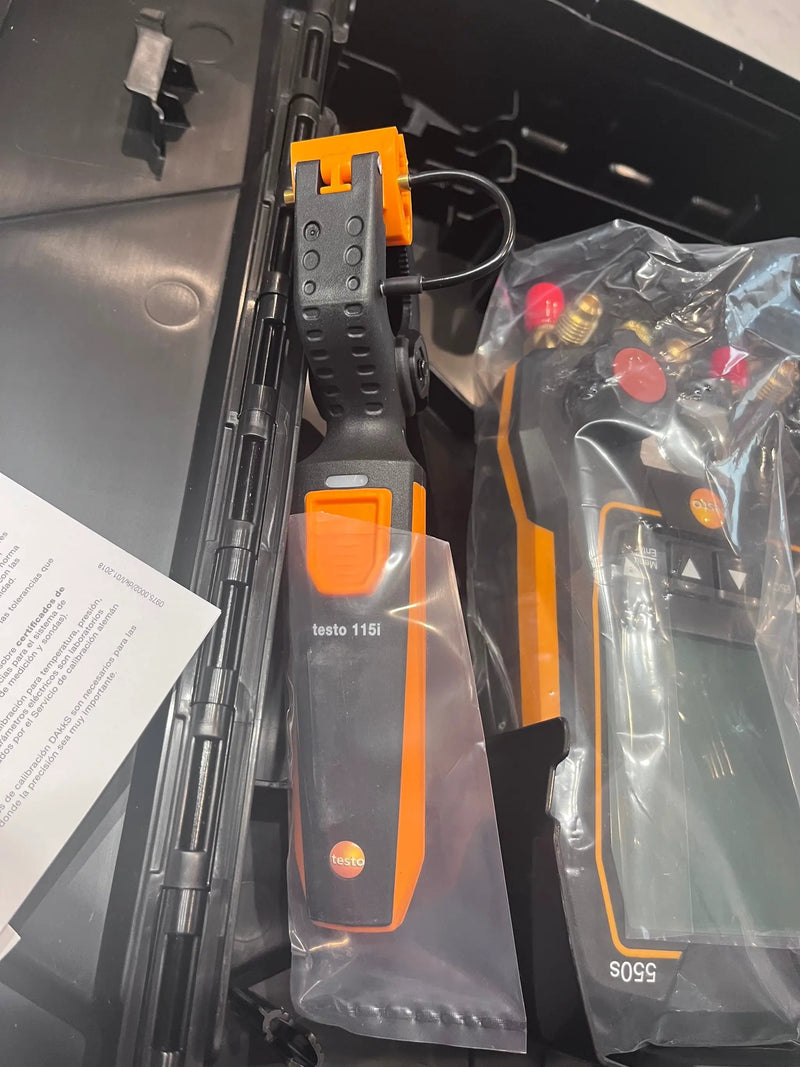 Open Box testo 550s AC Manifold Gauge Set - Manifold Gauges Hvac and Refrigeration - Incl. 2 Wired Temperature Clamp Probes - AC Recharge Kit with sup by Selzalot