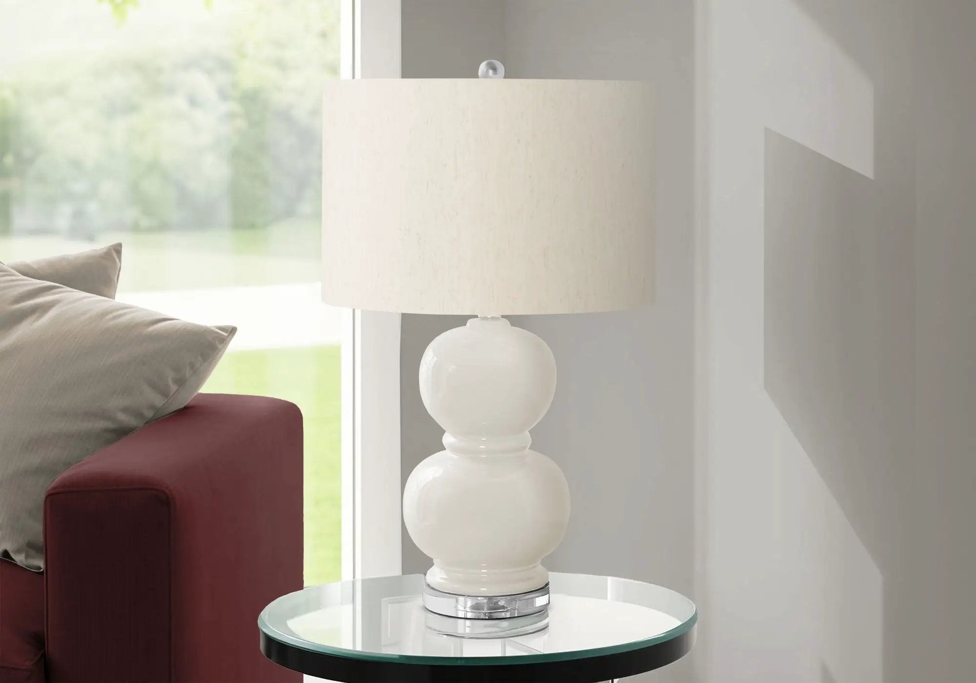 Contemporary Ceramic Table Lamp - Cream by HouseOfZazla