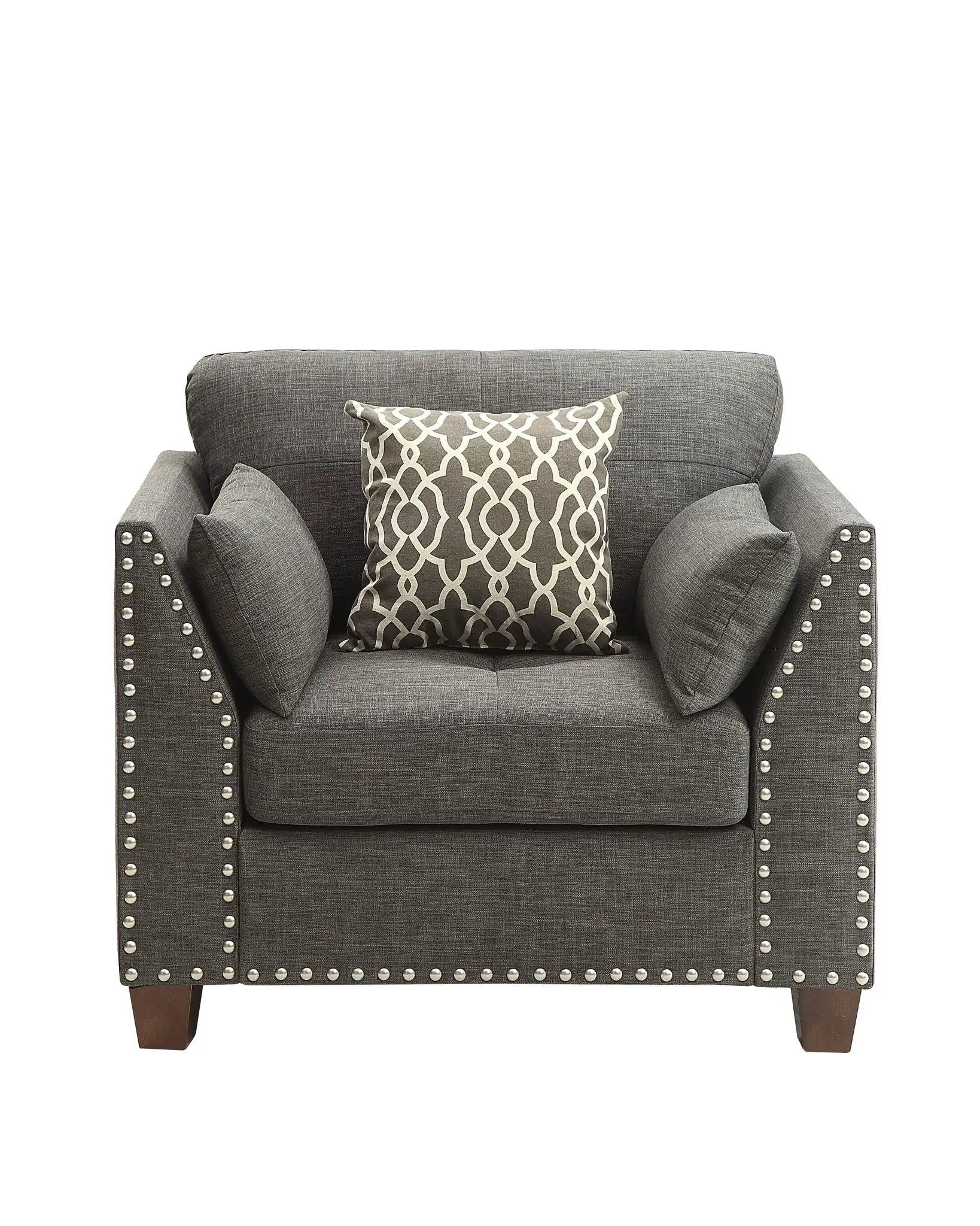 Laurissa - Chair With 3 Pillows - Light Charcoal by Unique Piece Furniture