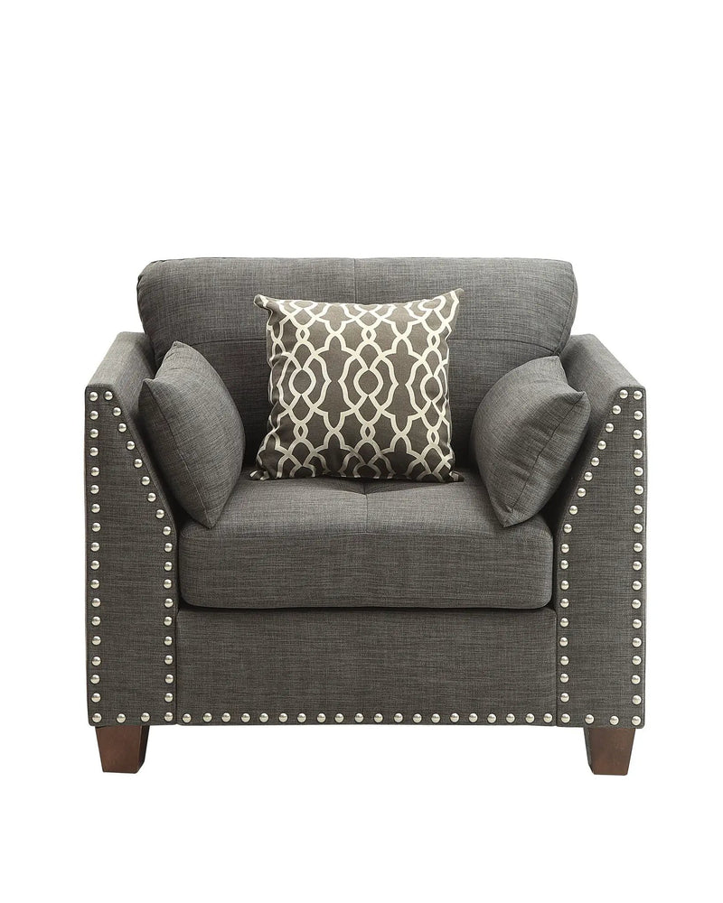 Laurissa - Chair With 3 Pillows - Light Charcoal by Unique Piece Furniture