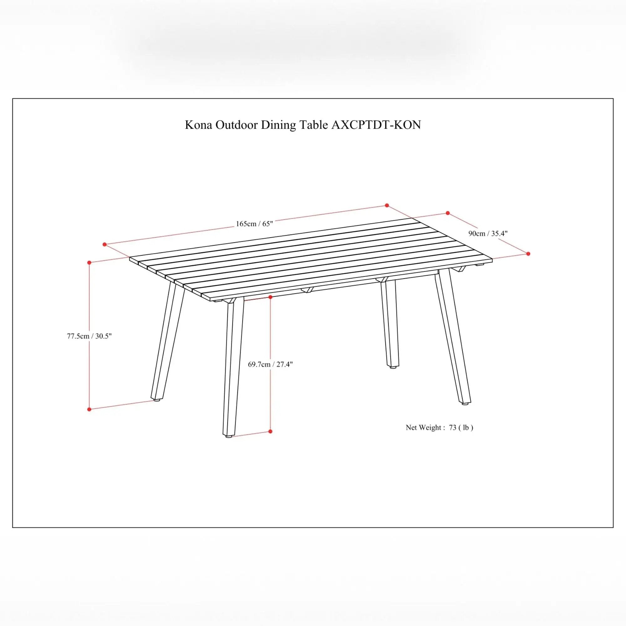 Kona - Outdoor Dining Table - Light Teak by Unique Piece Furniture