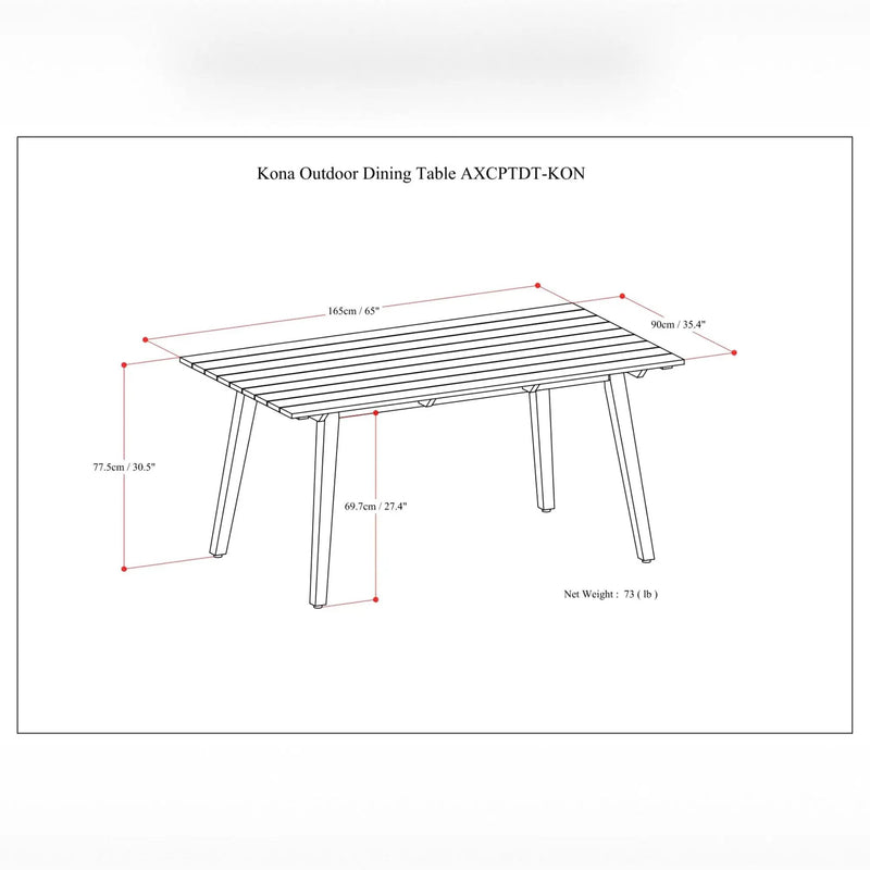 Kona - Outdoor Dining Table - Light Teak by Unique Piece Furniture
