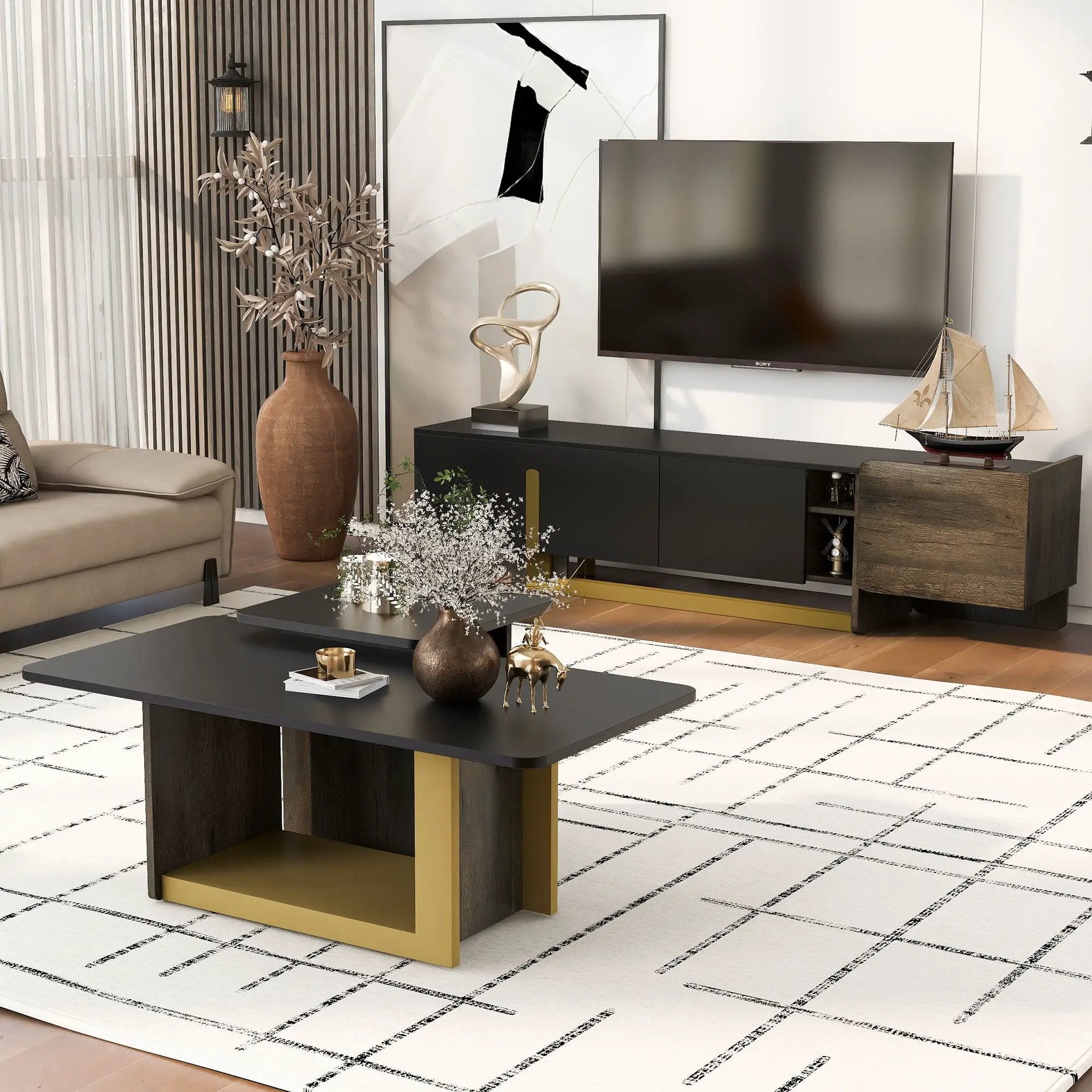 Modern TV Stand And Coffee Table (Set of 2) by Unique Piece Furniture