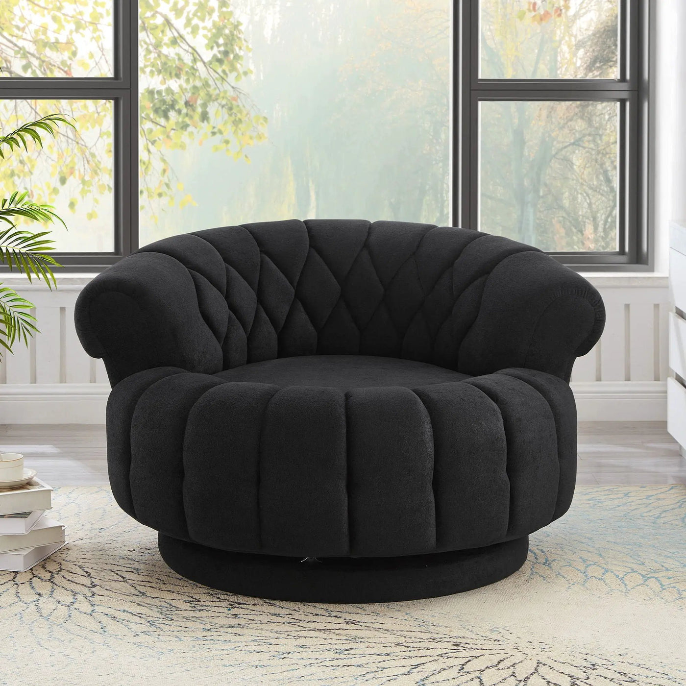 Round Swivel Accent Chair With Rotation by Unique Piece Furniture