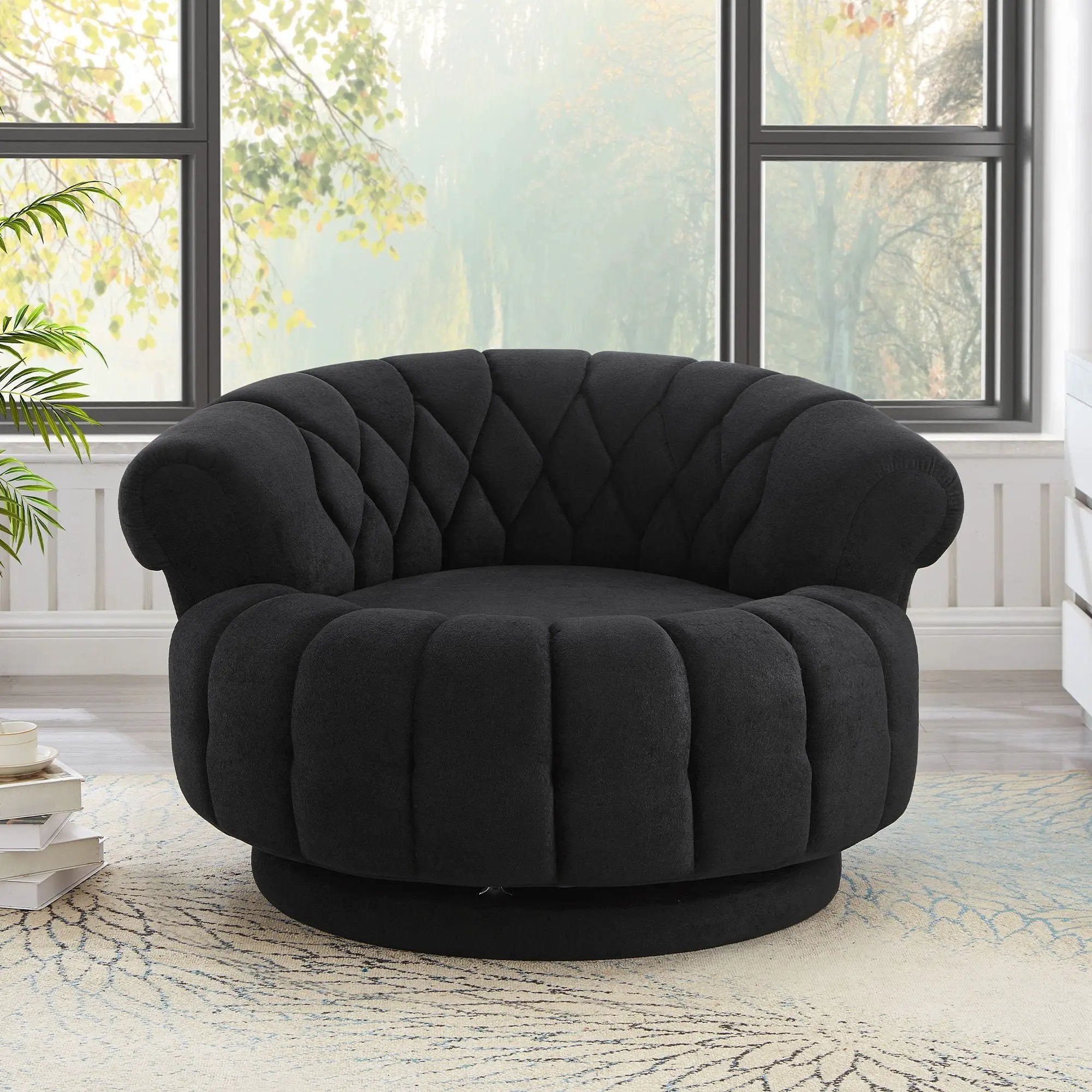 Round Swivel Accent Chair With Rotation by Unique Piece Furniture