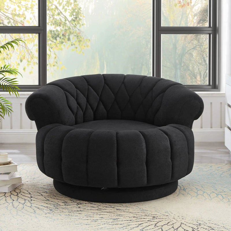 Round Swivel Accent Chair With Rotation by Unique Piece Furniture