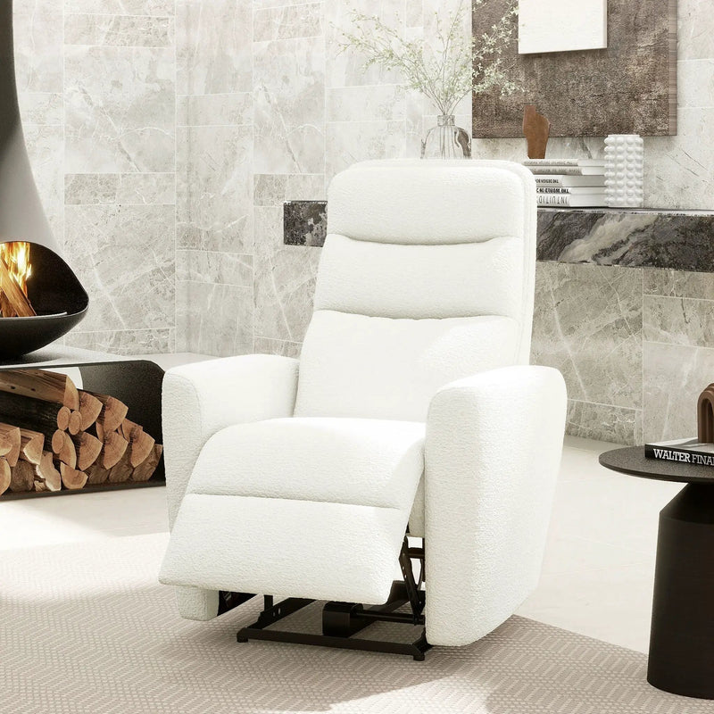 Bloomy - High Back Power Recliner Motion Chair - Chiffon White by Unique Piece Furniture