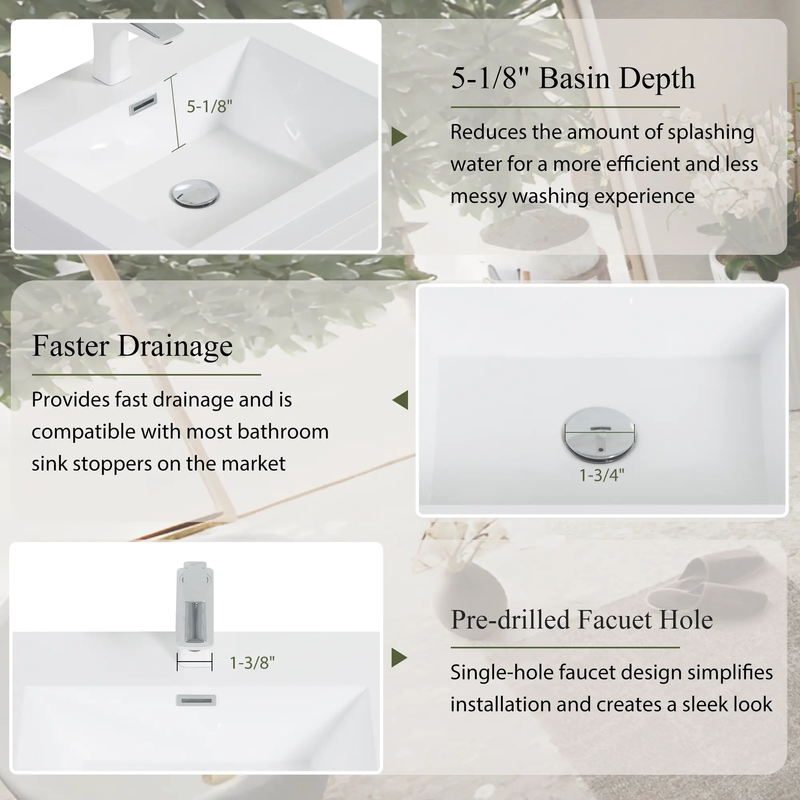 24" Freestanding Bathroom Vanity with Sink and Storage Cabinet by HouseOfZazla