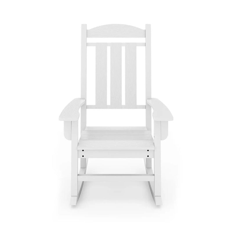 Traditional Porch Rocker Classic HDPE Poly Lumber For Porch, Patio, And Garden Comfort by HouseOfZazla