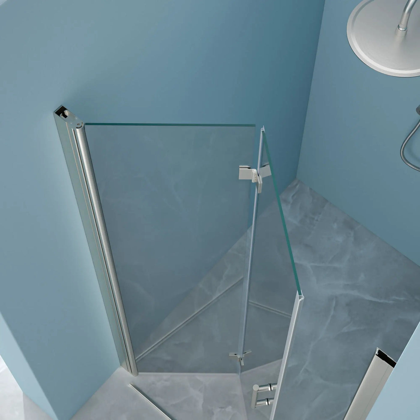 Fold Frameless Shower Door With Tempered Glass by HouseOfZazla