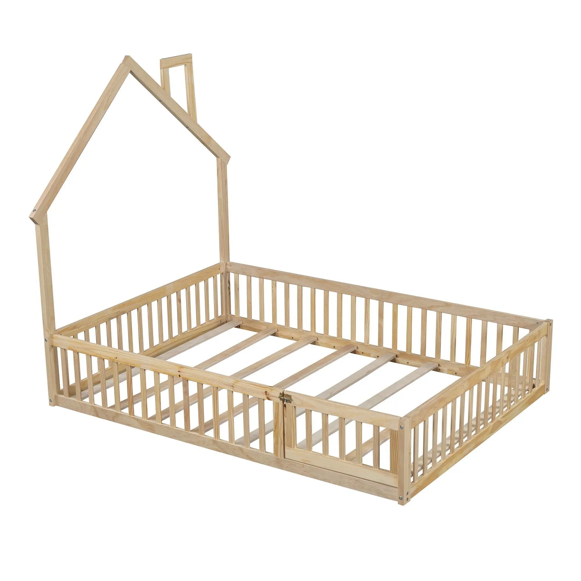 House Platform Bed With Guardrail by HouseOfZazla